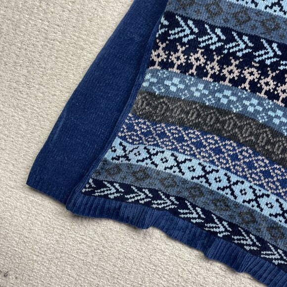 VTG Daniel Laurent Blue Fair isle Mock Neck Sweater Nordic Women L Scandinavian - Picture 3 of 13